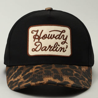 Howdy Darlin' Embroidered Leopard Brim Trucker Hat - Rise and Redemption