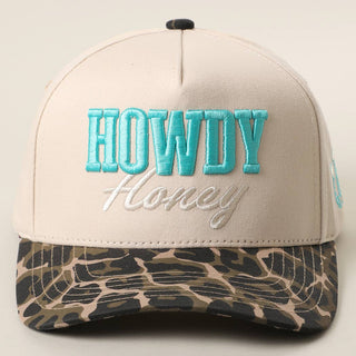 HOWDY HONEY 3D Embroidered Animal Print Brim Trucker Hat - Rise and Redemption