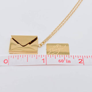 "I Love You" Stainless Steel Openable Envelope Necklace - FGS - Rise and Redemption