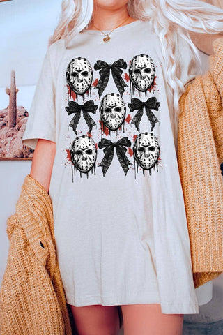 Jason Horror Halloween Bow Graphic T Shirt - Rise and Redemption