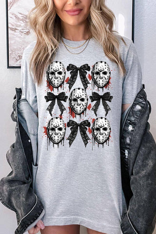 Jason Horror Halloween Bow Graphic T Shirt - Rise and Redemption