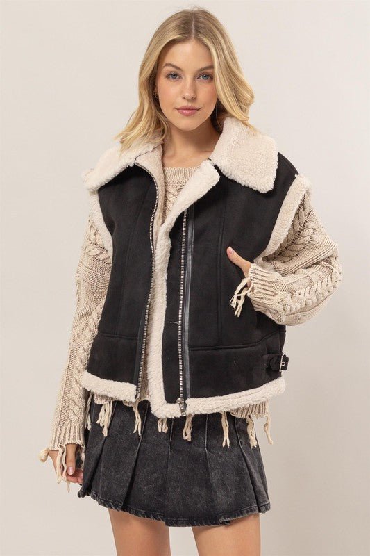 Jasper Suede Sherpa Vest - Rise and Redemption