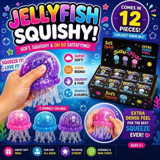 Jellyfish Squishy – Glitter “Squeeze Mochi” Stress Toy - Rise and Redemption
