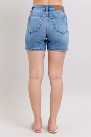 Judy Blue 2 Button Mid Length Dad Shorts - Rise and Redemption