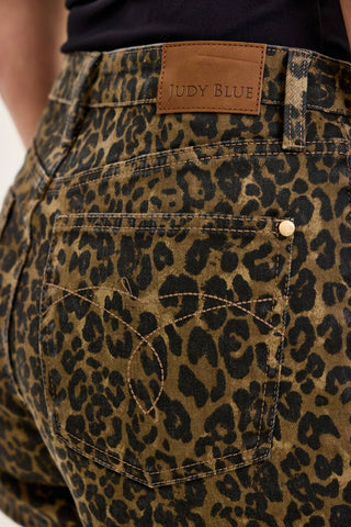 Judy Blue Cut Off Leopard Print Short - Rise and Redemption