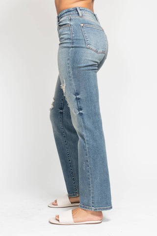 Judy Blue High Waisted Dad Straight Jean - Rise and Redemption