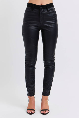 Judy Blue High Waisted Faux Leather & Denim Skinny - Rise and Redemption