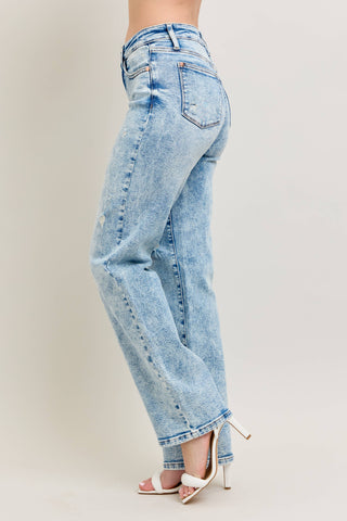 Judy Blue Mineral Wash High Waisted Distressed 90's Straight - Rise and Redemption