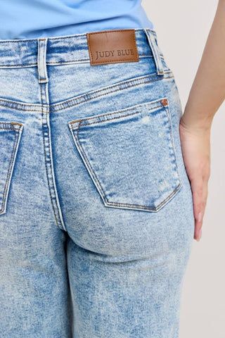 Judy Blue Mineral Wash High Waisted Distressed 90's Straight - Rise and Redemption