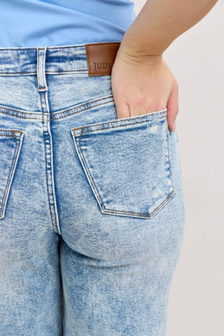 Judy Blue Mineral Wash High Waisted Distressed 90's Straight - Rise and Redemption