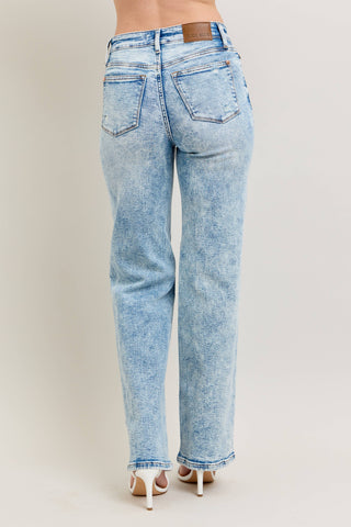 Judy Blue Mineral Wash High Waisted Distressed 90's Straight - Rise and Redemption