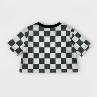 Kids Checked Out Tee – Boxy Checkerboard Top - Rise and Redemption