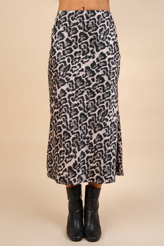 La La Leopard Printed Midi Skirt - Rise and Redemption