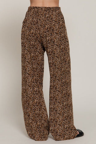 Leopard Palazzo Tie Pants - Rise and Redemption
