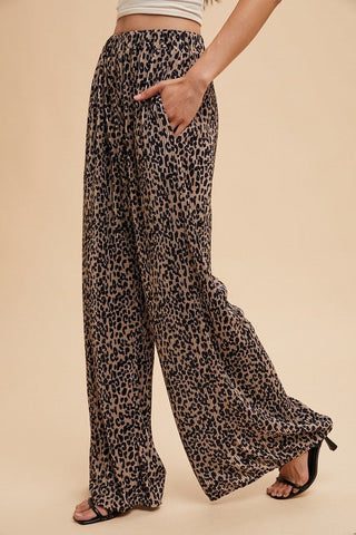 Leopard plisse lounge pants - Rise and Redemption