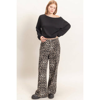 Leopard Print Wide-Leg Pants - Rise and Redemption