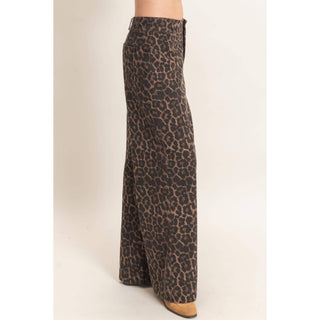 Leopard Print Wide-Leg Pants - Rise and Redemption