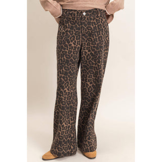 Leopard Print Wide-Leg Pants - Rise and Redemption