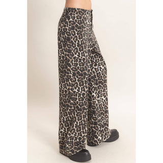 Leopard Print Wide-Leg Pants - Rise and Redemption