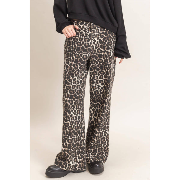 Leopard Print Wide-Leg Pants - Rise and Redemption