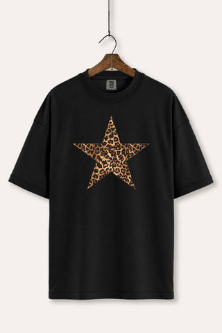 Leopard Printed Star Graphic Women's Comfort Tee - Rise and Redemption