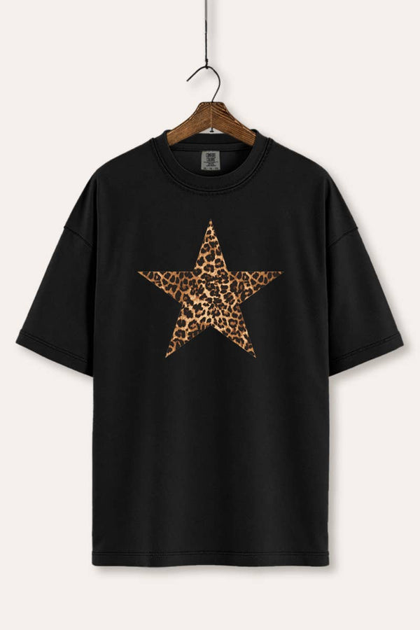 Leopard Printed Star Graphic Women's Comfort Tee - Rise and Redemption
