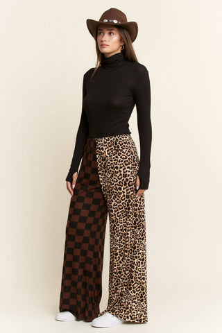 Leopard Split Checker Pant - Rise and Redemption