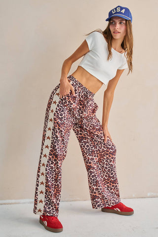 Leopard Star Stripe Pants - Rise and Redemption
