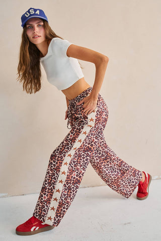 Leopard Star Stripe Pants - Rise and Redemption