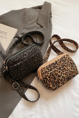 Leopard waterproof canvas crossbody bag - Rise and Redemption