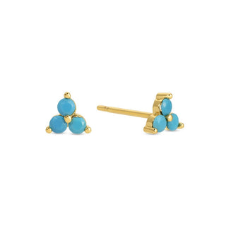 Light Blue Triple Cluster Studs on Velvet Tag - Rise and Redemption