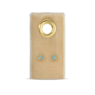 Light Blue Triple Cluster Studs on Velvet Tag - Rise and Redemption