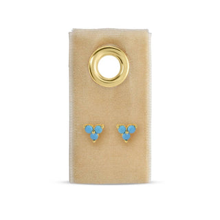 Light Blue Triple Cluster Studs on Velvet Tag - Rise and Redemption