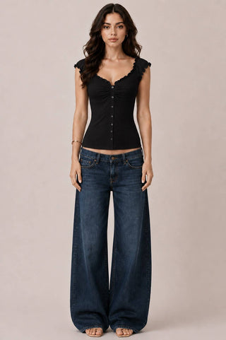 Lillian Button Frill Top - Rise and Redemption