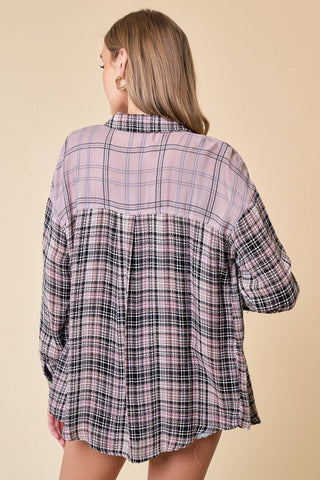 Lilliana Spring Mixed Plaid Button Down Shirt - Rise and Redemption