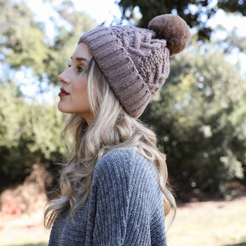 Lined Cable Knit Beanie - Rise and Redemption