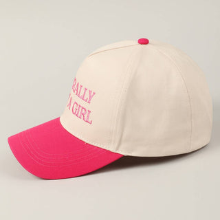 Literally Just A Girl Embroidery Two Tone Trucker Hat - Rise and Redemption