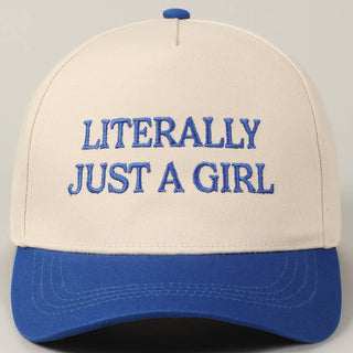 Literally Just A Girl Embroidery Two Tone Trucker Hat - Rise and Redemption