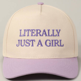 Literally Just A Girl Embroidery Two Tone Trucker Hat - Rise and Redemption