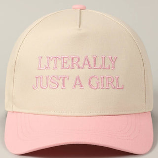 Literally Just A Girl Embroidery Two Tone Trucker Hat - Rise and Redemption