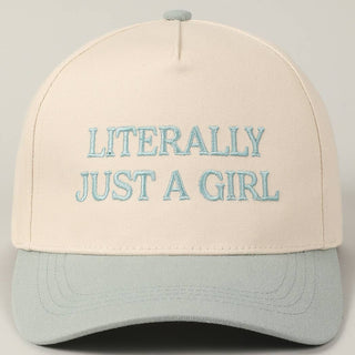 Literally Just A Girl Embroidery Two Tone Trucker Hat - Rise and Redemption