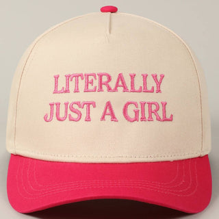 Literally Just A Girl Embroidery Two Tone Trucker Hat - Rise and Redemption