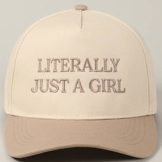 Literally Just A Girl Embroidery Two Tone Trucker Hat - Rise and Redemption