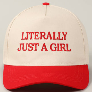 Literally Just A Girl Embroidery Two Tone Trucker Hat - Rise and Redemption