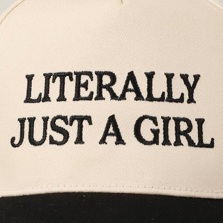 Literally Just A Girl Embroidery Two Tone Trucker Hat - Rise and Redemption