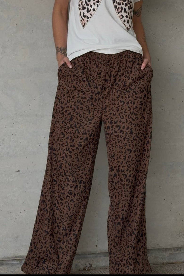 Lucy Leopard Corduroy Pants - Rise and Redemption