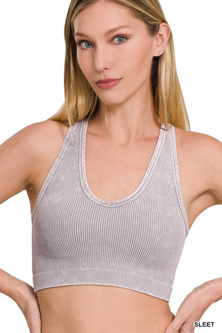 Maecy Mineral Ribbed Bralette - Rise and Redemption
