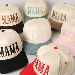 MAMA Typographic Design Embroidery Baseball Cap - Rise and Redemption
