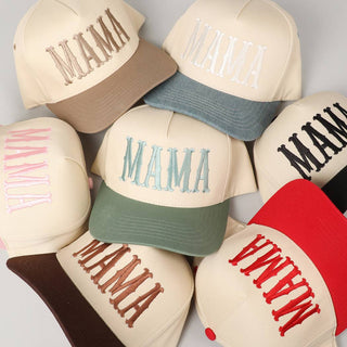 MAMA Typographic Design Embroidery Baseball Cap - Rise and Redemption