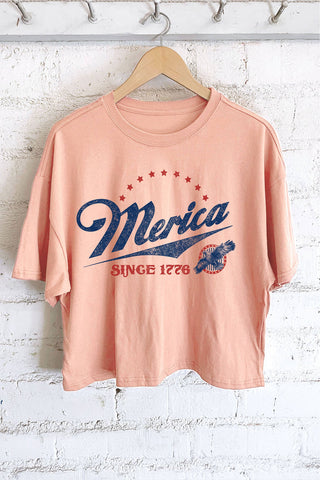 MERICA SINCE 1776 EAGLE GRAPHIC LONG CROP TOP - Rise and Redemption